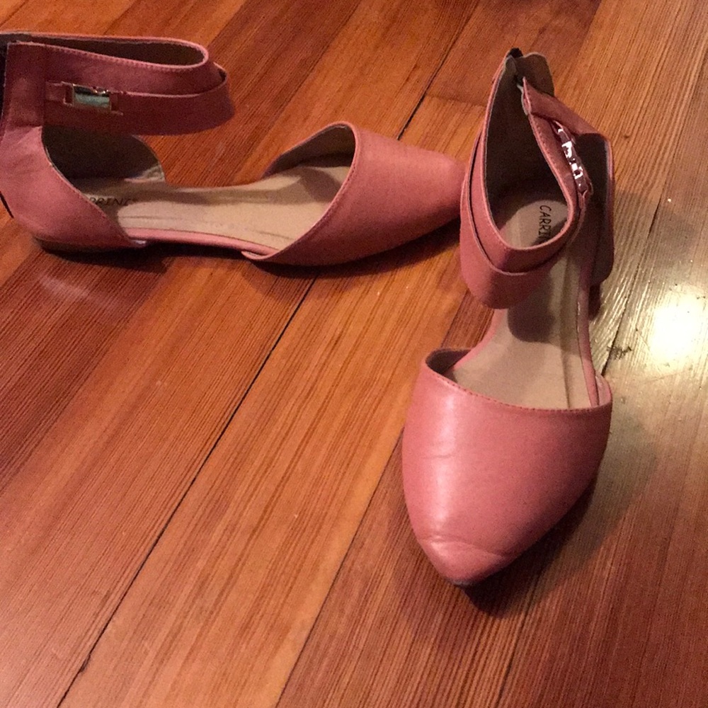 Coral zip up flats